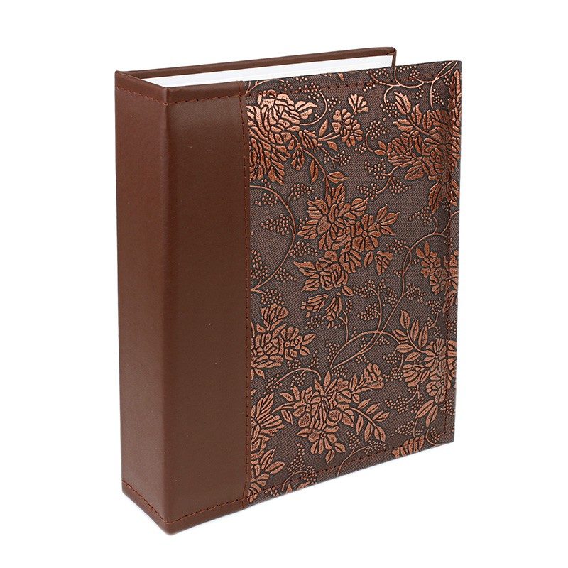 Album foto New Style piele eco, 10x15, 200 poze, broderie florala Maro inchis - imagine 7